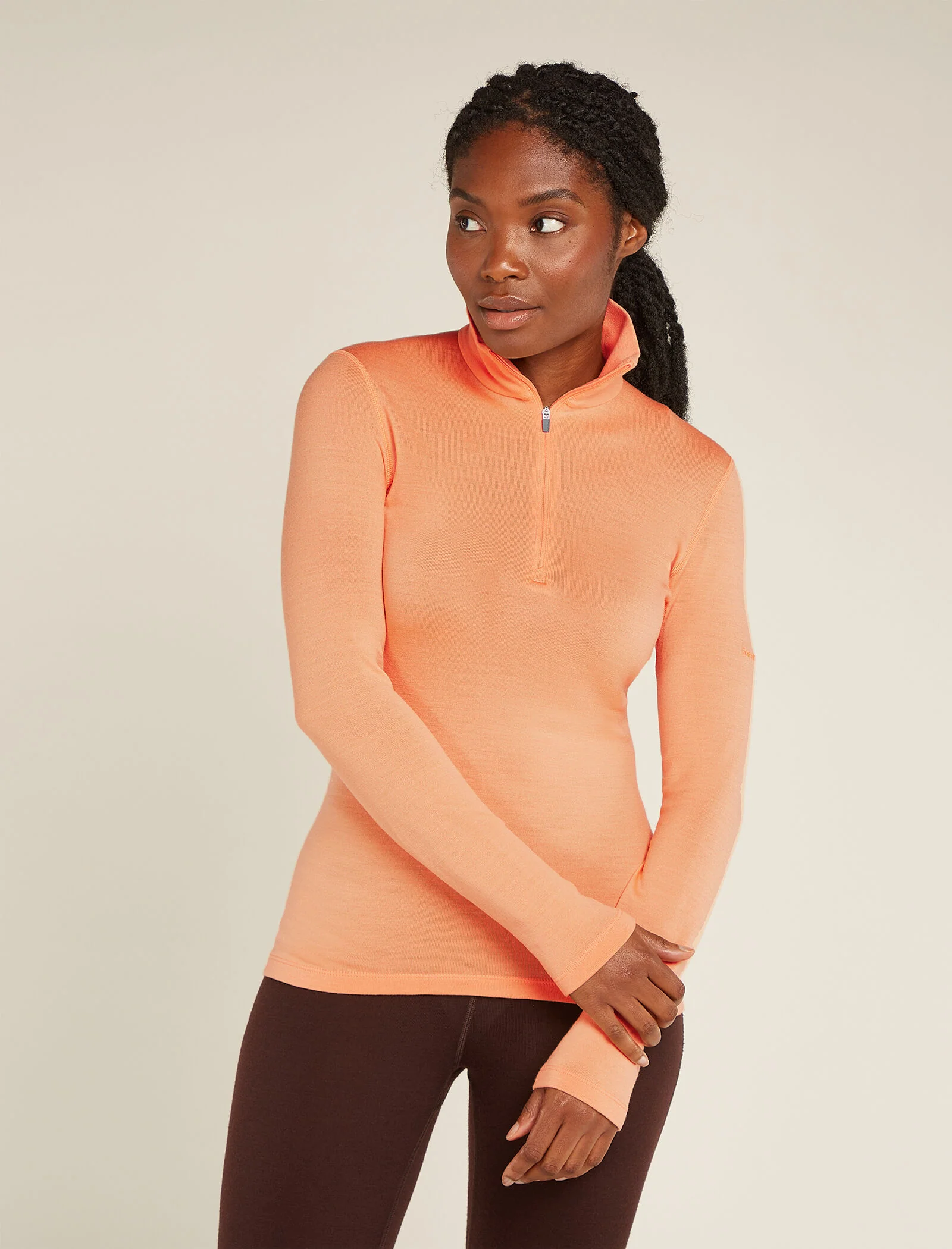 Camiseta térmica de manga larga con cierre a media cremallera Merino 260 Tech para mujer